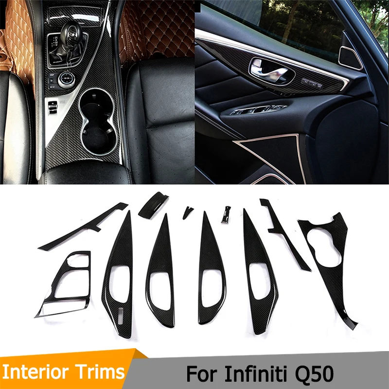Внутренняя отделка из углеродного волокна для Infiniti Q50 2014-2016 Центральная панель