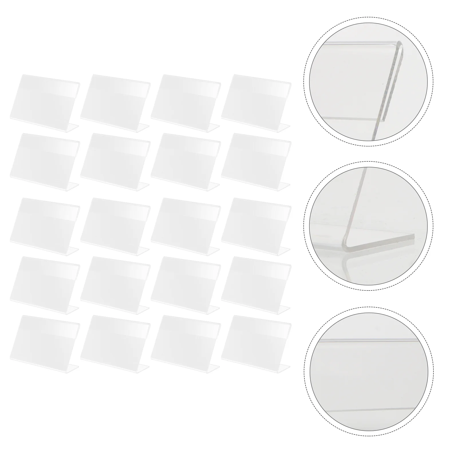 

20Pcs Practical Sturdy L Shape Display Stand Price Tag Holders for Store Restaurant Supermarket