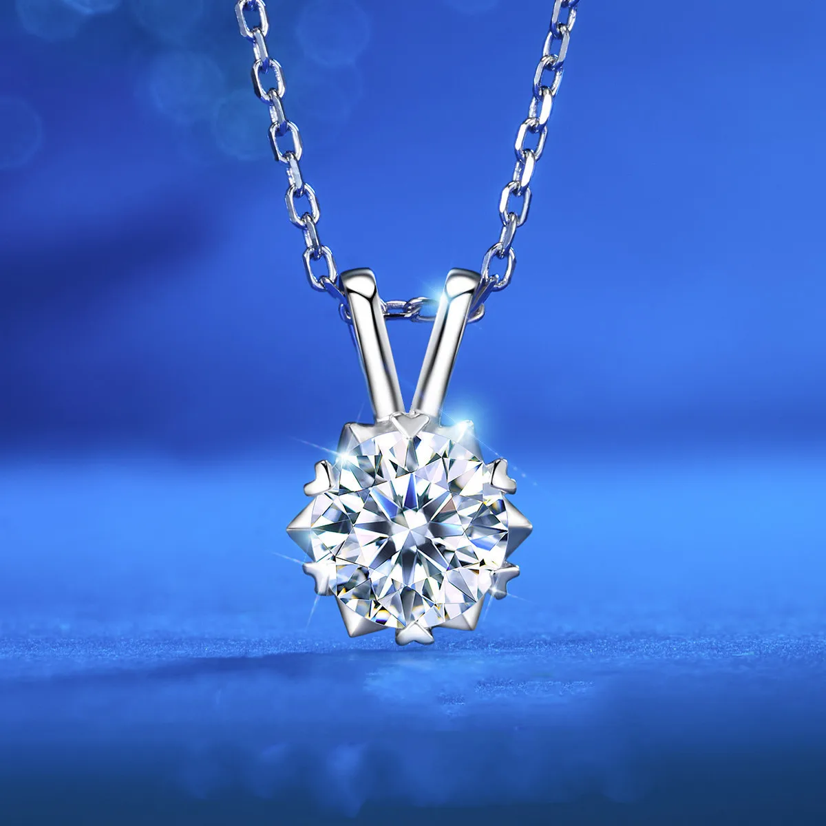 

Женское ожерелье из серебра 925 пробы, с натуральным бриллиантом, 1 карат