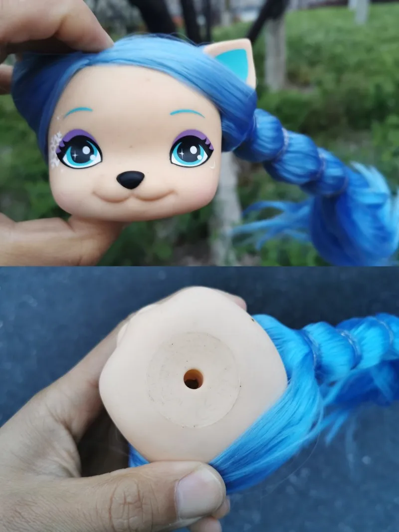 

1/6 new brand high quality girl accessories dog head long hair diy weilan