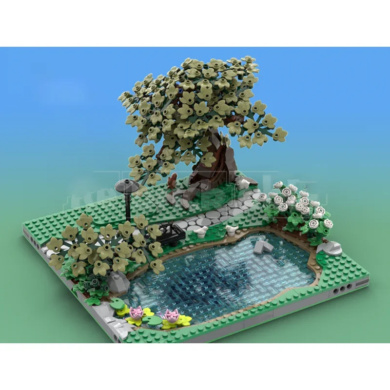 Набор строительных блоков Moc: пруд и игровая площадка, модель для самостоятельной сборки, конструктор, игрушка для создания городского пейзажа, подарок на праздники и дни рождения (art.: 3920db5bf3cf1) - 3920db5bf3cf1