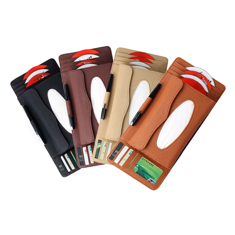 

Car CD DVD Holder Bag Disc PU Leather Storage Case Sunglasses Organizer Sun Visor Sunshade Sleeve Wallet Clips