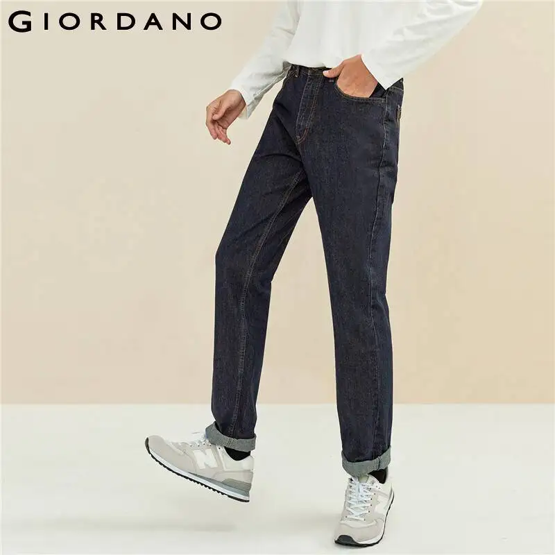 

Мужские зауженные джинсы Giordano с эффектом потертости усы