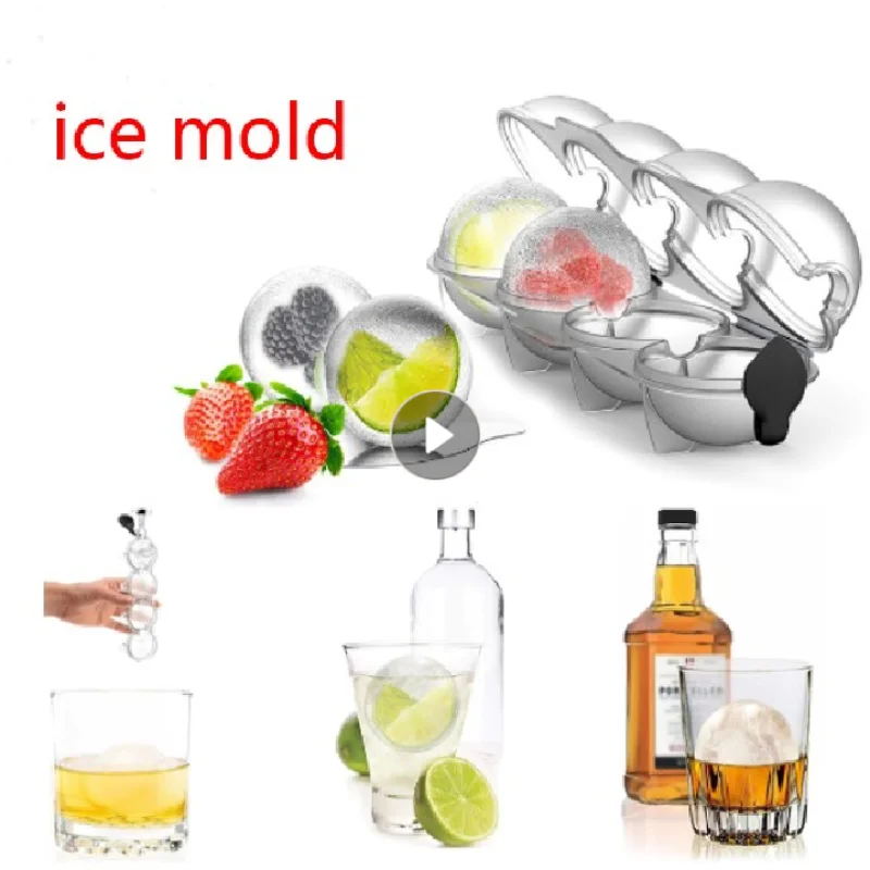 

Круглая форма для льда с 4 отверстиями, форма для льда «сделай сам», форма для мороженого, Пластиковая форма для виски, хоккея на льду, аксесс...