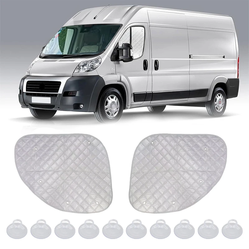 Фото 2 шт. термоизоляционных шторок на окна кабины для Fiat Ducato, Peugeot Boxer, Citroen Relay 2006+ - Аксессуары для салона автомобиля №3