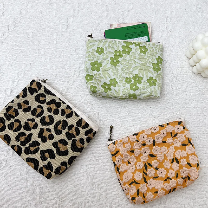 

Leopard Print Coin Purse Lightweight Mini Coin Bag Women Portable Change Purse Square Mini Pouch Kids Zipper Card Storage Bag