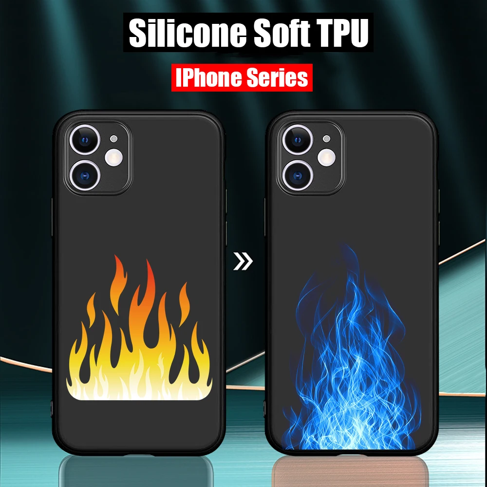 

Fashion flame Pattern soft silicone Silicone Cover for IPhone 13 12 Pro Max 6S 7 8 SE 2020 Plus X XS XR 11 Pro Max Phone Case