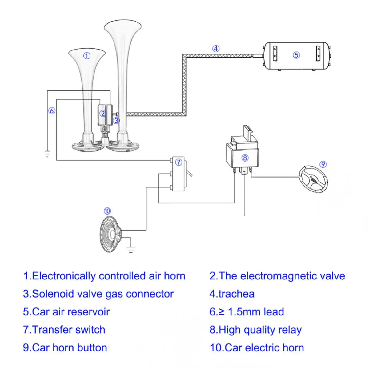 12 В 4 трубы 185 дБ супер громкий автомобильный электрический звуковой сигнал