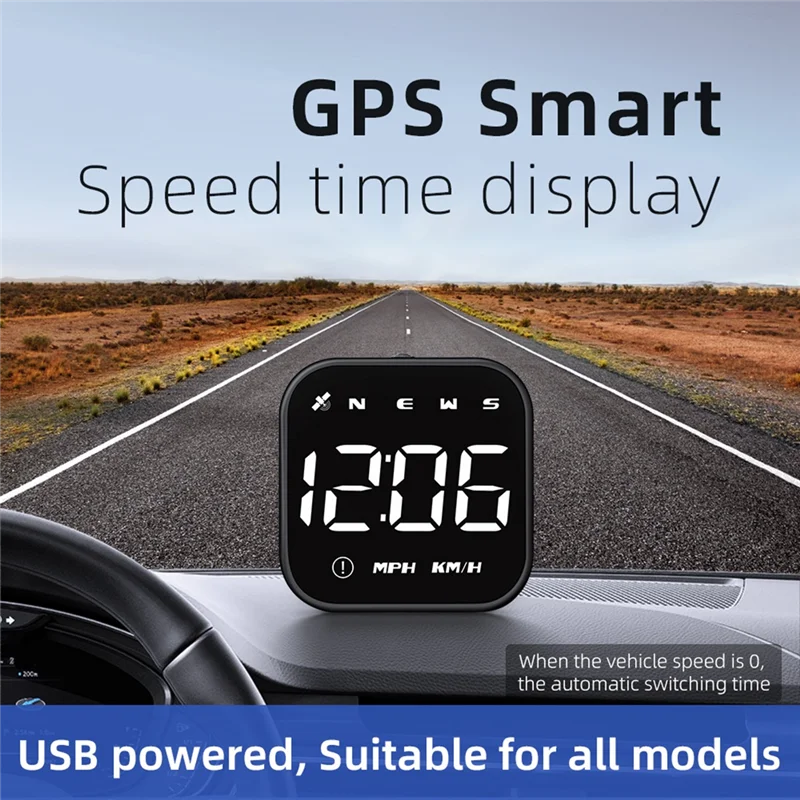 

Автомобильный спидометр HUD, расписание скорости, сигнализация, GPS, дисплей, автомобильные электронные аксессуары (белый)