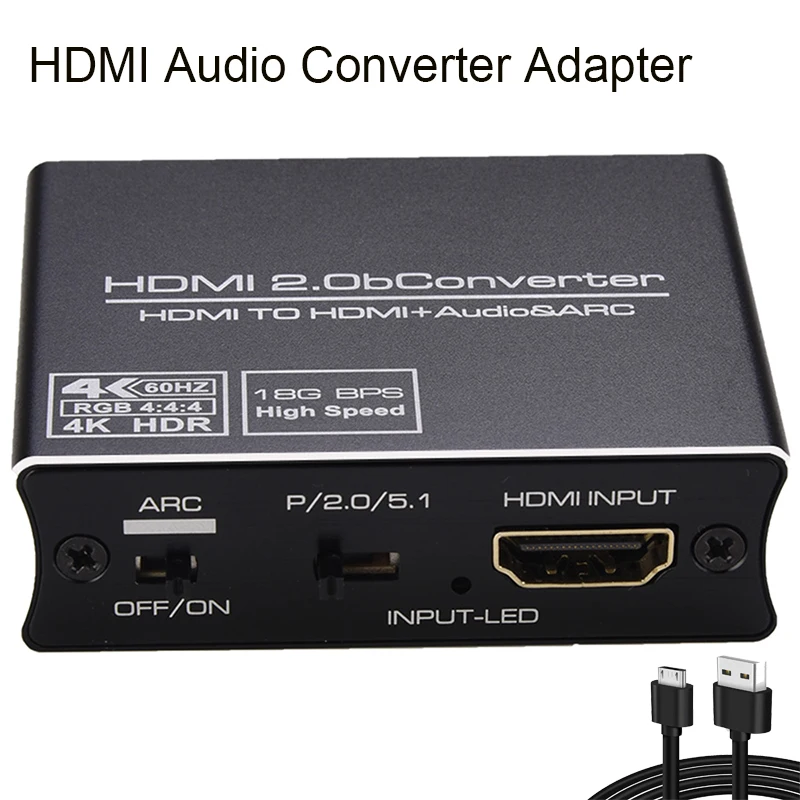 

HDMI аудио экстрактор конвертер адаптер HDMI в HDMI оптический Toslink SPDIF 3,5 мм AUX стерео выход Поддержка HDMI 2.0b HDCP 2,2