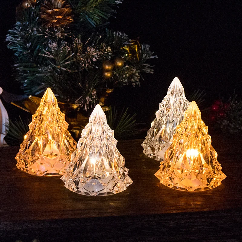 

LED Crystal Table Lamp Cone Shaped Romantic Diamond Atmosphere Night Light Wedding Party Christmas Cafe Home Decoration Lighting