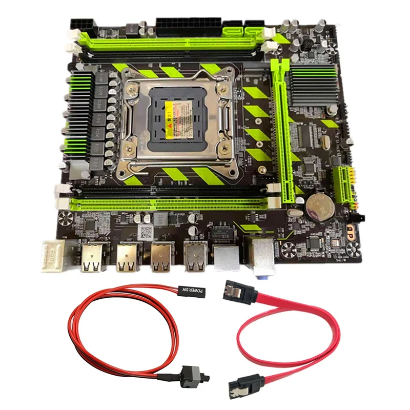 Материнская плата X79 X79G с кабелем коммутатора и SATA LGA 2011 M.2 DDR3 RECC RAM 8 USB SATA3.0 для
