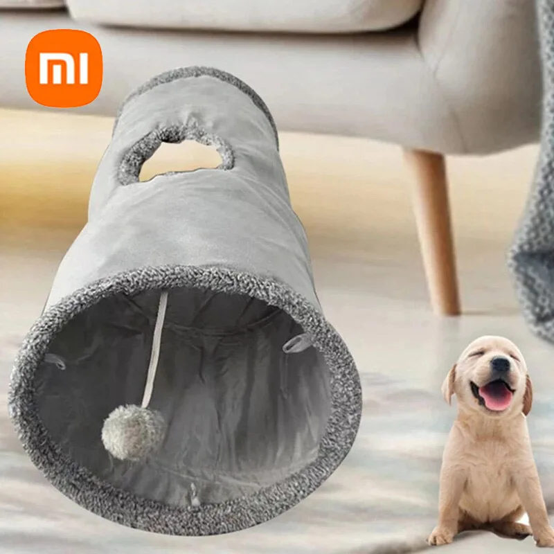 

Игровая палатка Xiaomi, складной туннель для кошек, игрушка для домашних питомцев, плюшевый мяч, прятки, тренировочные принадлежности для домашних животных