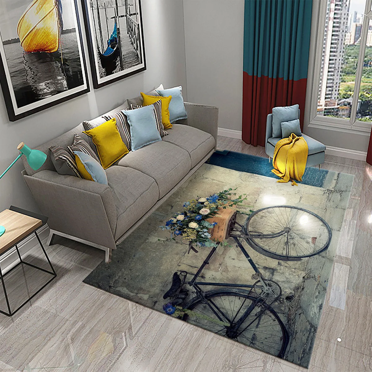 

3D винтажный велосипедный ковер, домашний коврик для ванной, кухни, противоскользящий ковер для гостиной, спальни, прихожей, декоративный коврик для детей, подарки