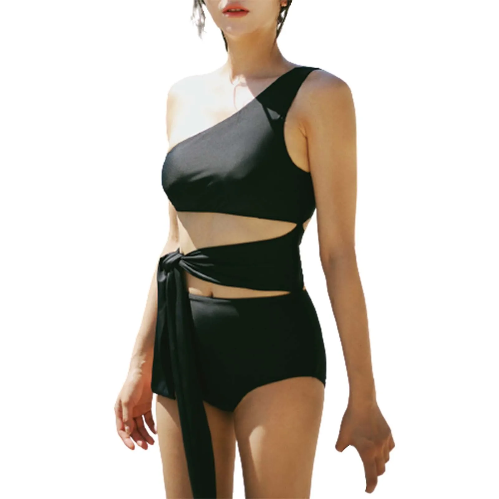 

Женские купальные костюмы из 2 предметов с бретелькой через шею