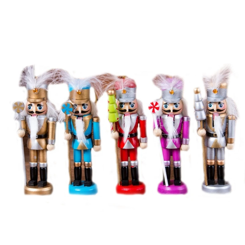 

Set of 5 Christmas Nutcrackers Soldier Wood Pendants Tree Decoration and Party