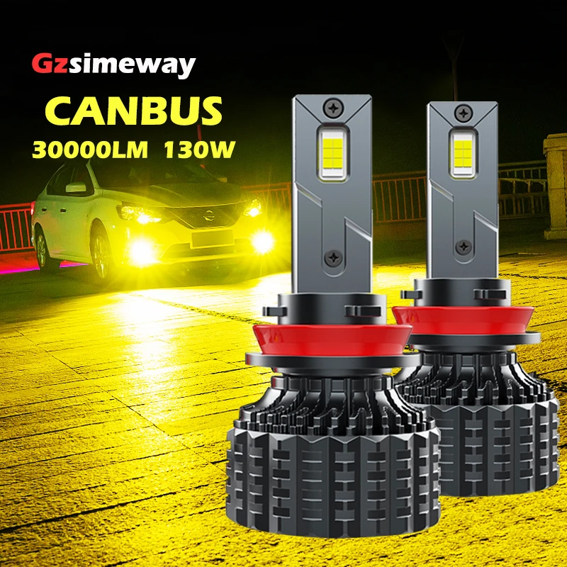 

2 шт., Автомобильные светодиодные лампы H4 H7 H8 H13 9005 HB4 9006 H3 881 3000K 4300K 6000K