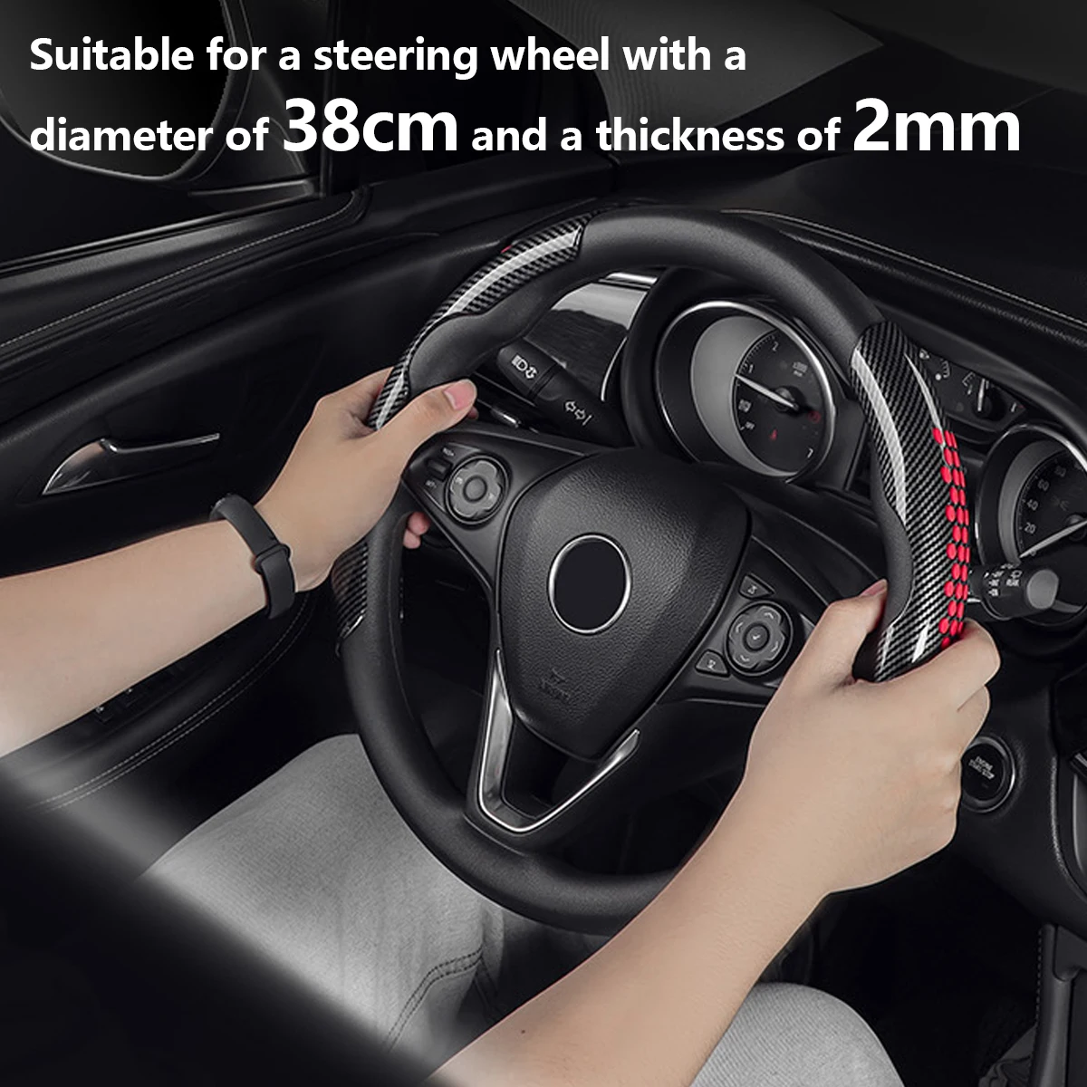 

Car Steering Wheel Cover Non-Slip Silicone Protector Carbon Fiber Pattern Comfortable Auto Steering Wheel Cover Car Accessory