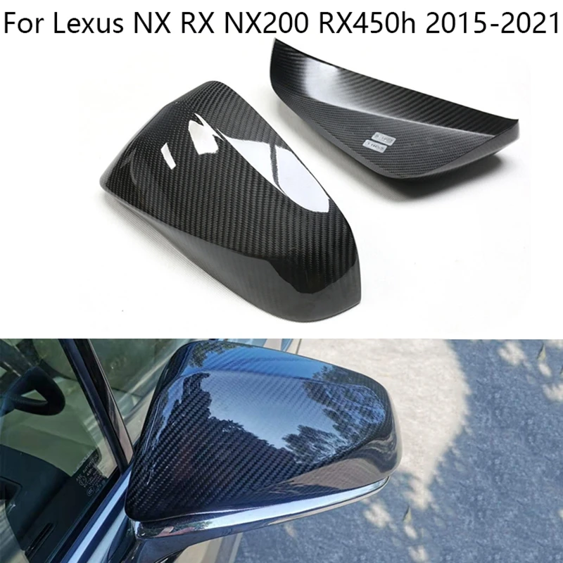 

For Lexus NX RX NX200 RX450h 2015-2019 2022 2021 Real Carbon Fiber Car Side Wing Rearview Mirror Cover Cap Auto Part accessories