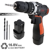 ac110 240v cordless 16 8v electric drill screwdriver 2 li ion batteries two speed adjustment button for handling screws punching