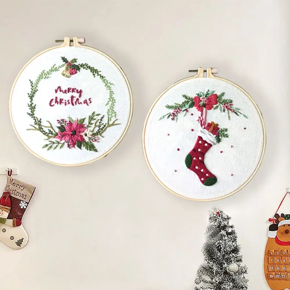 

Christmas Pattern Handmade Needlework Kits Cross Stitch Merry Christmas Christmas Embroidery Set Embroidery Starter Kit