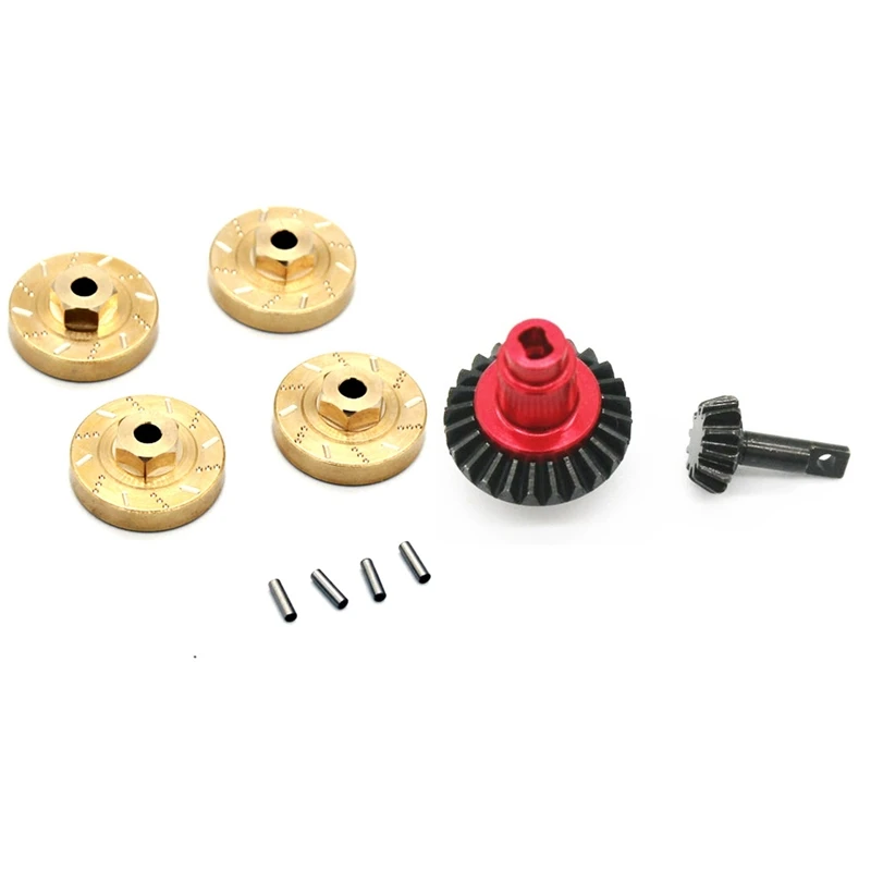 

1 Set Metal Wheel Counterweight Balance Weight Wheel Hubs Combiner & 1 Set Metal Steel Axle Gear Upgrade Accessories