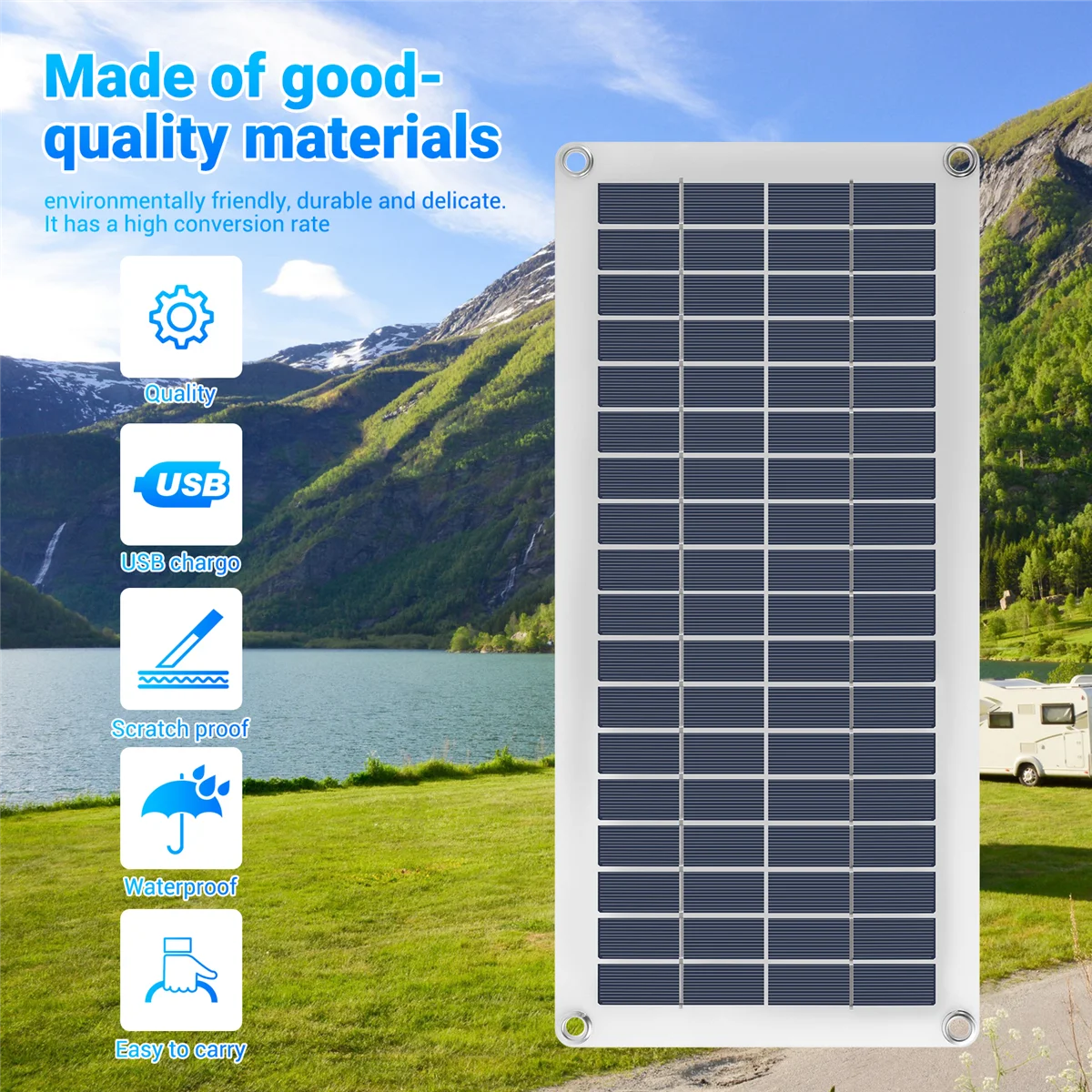 Солнечная панель 15 Вт солнечная батарея 12-18 В для телефона автофургона MP3