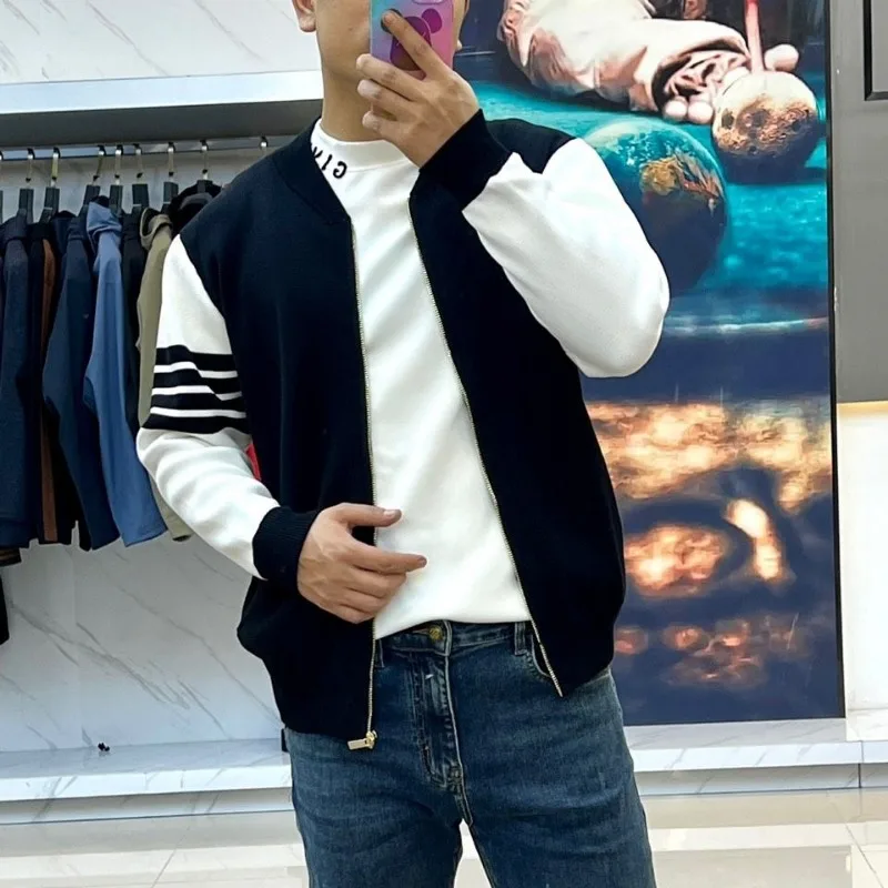 Свитер куртка корейская версия осенне-зимняя бейсбольная майка с четырьмя