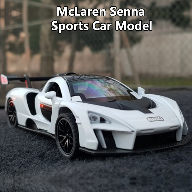 

Diecast 1/32 Alloy McLaren Senna Sports Car Model Toy Simulation Pull Back Vehicles Supercar Toys with Sound Light for Children