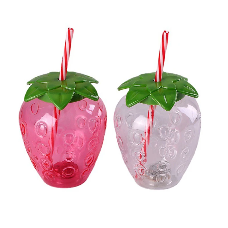 500ml Summer Cute Strawberry Straw Water Bottle Cartoon Wide Application Milk Coffee Cup for Home Drinkware |