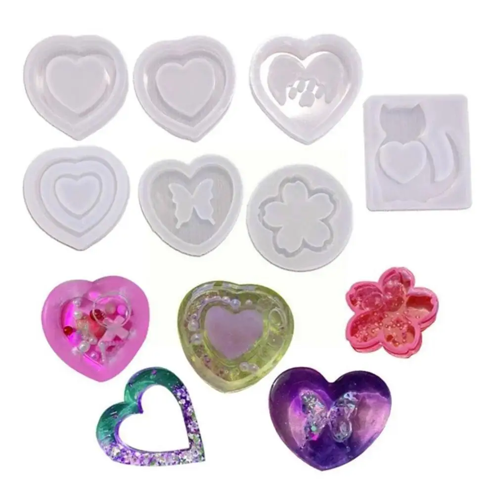 

Силиконовая форма для эпоксидной смолы в форме сердца, «сделай сам», инструменты для эпоксидной смолы, форма для литья D2h4