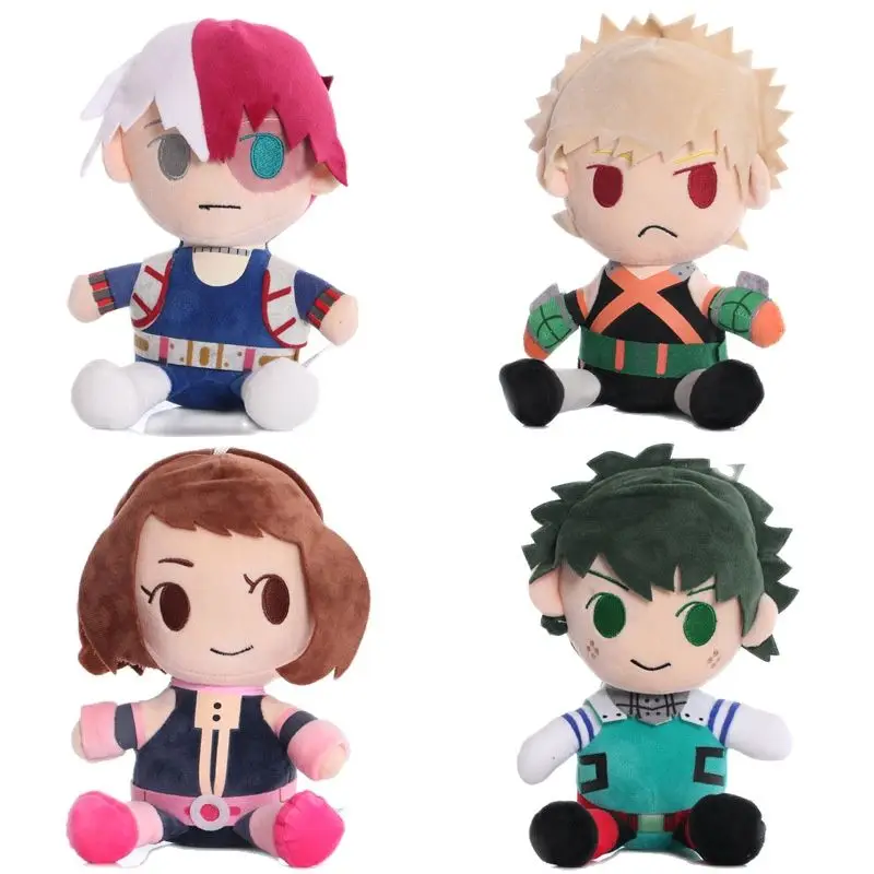 

4pcs/set New 24cm Cartoon Izuku Midoriya Katsuki Bakugou Todoroki Plush Toys Anime My Hero Academia Stuffed Doll Toy Gift