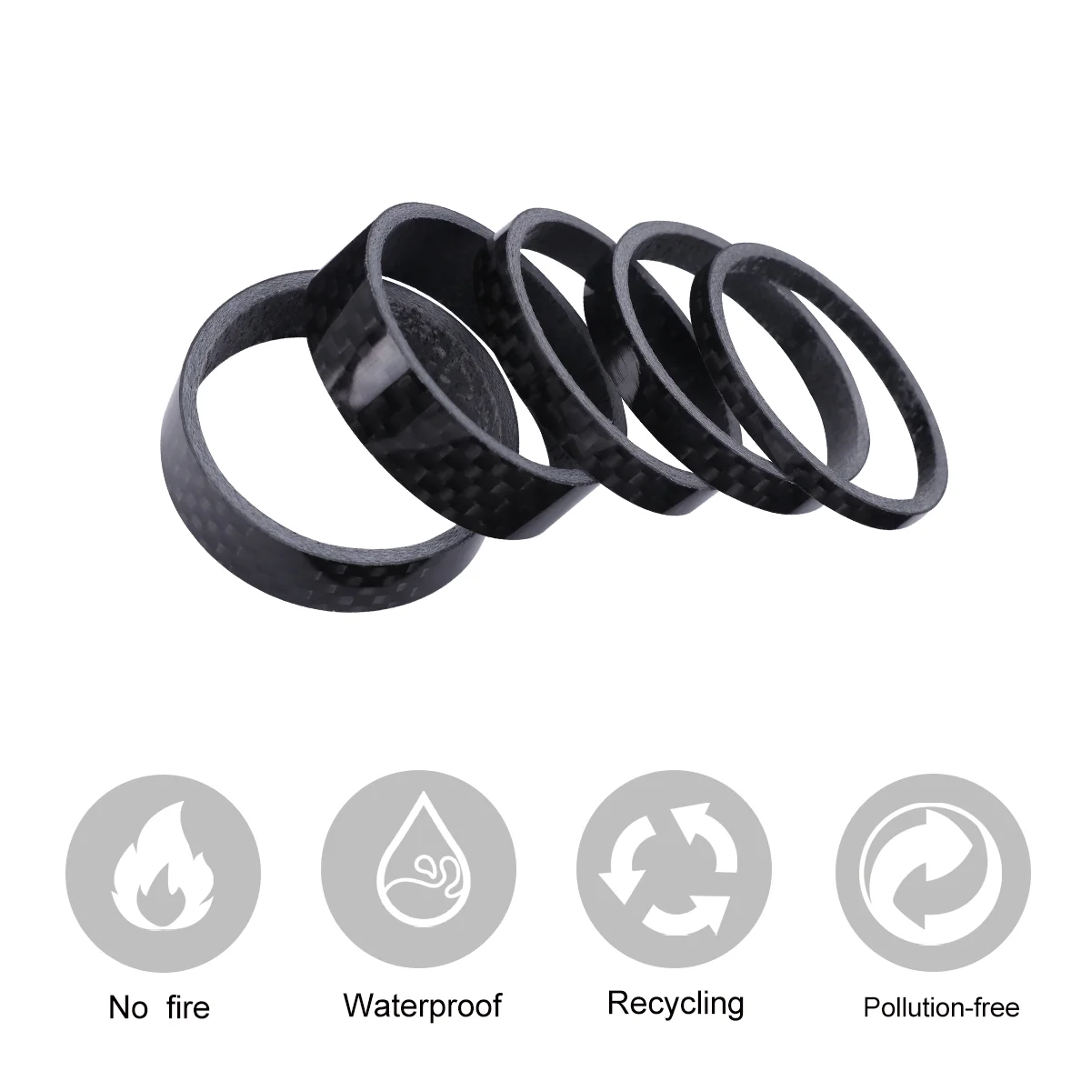 

5pcs Bike Headset Spacer Aluminium Alloy Stem Headset Spacers Fit Bike Stem Headset Spacers for MTB Bike Road Bike