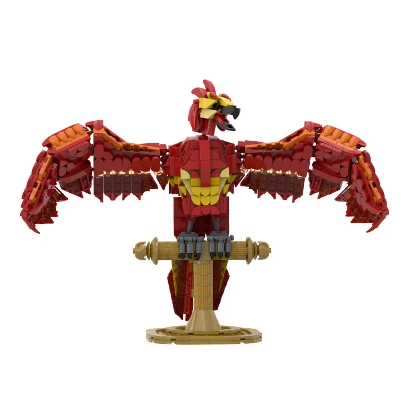 Фото Конструктор MOC Fire Phoenix Fawkes, Волшебная модель Феникса, заказ, дикое чудовище, Феникс, огненные птицы, сборный кирпич, игрушка в подарок №4