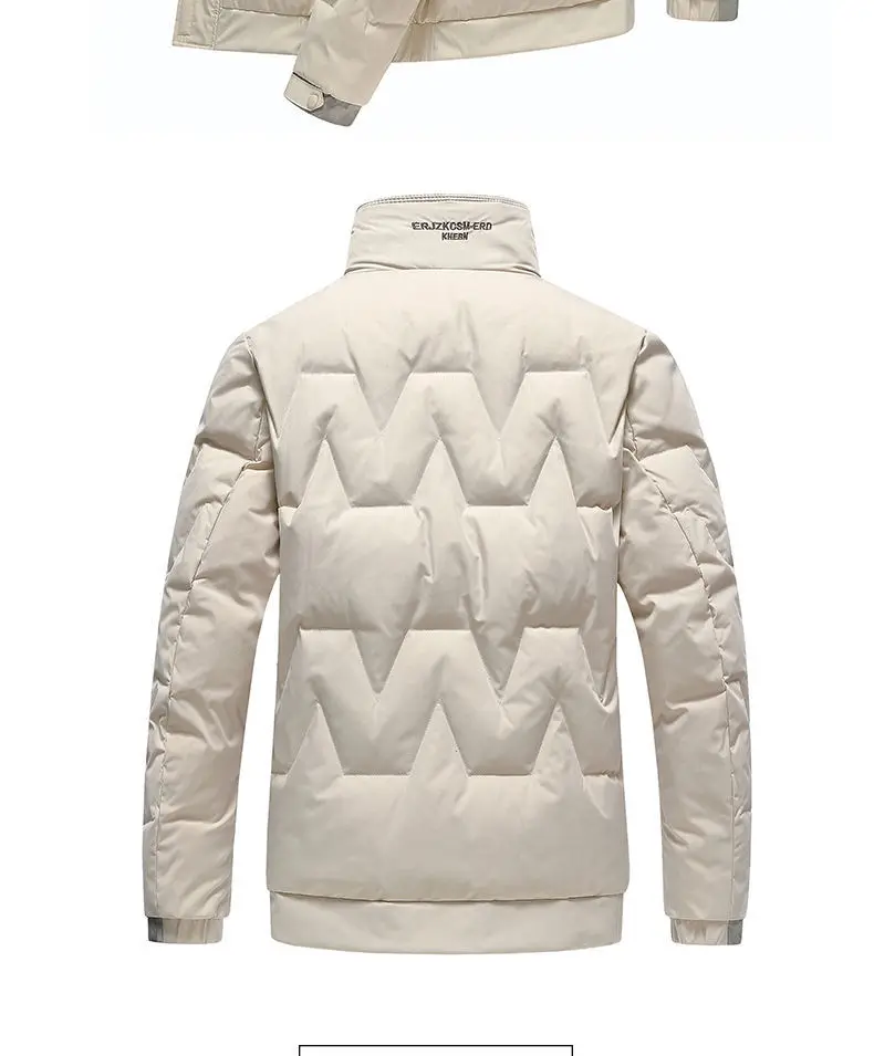 2022 Winter light white duck down jacket men's short trend lamb fleece collar thickened warm jacket top shopping men's clothing