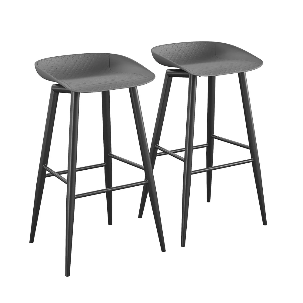 

Poolside Collection, Riley Bar Stools, Indoor/Outdoor, 2-Pack, Charcoal