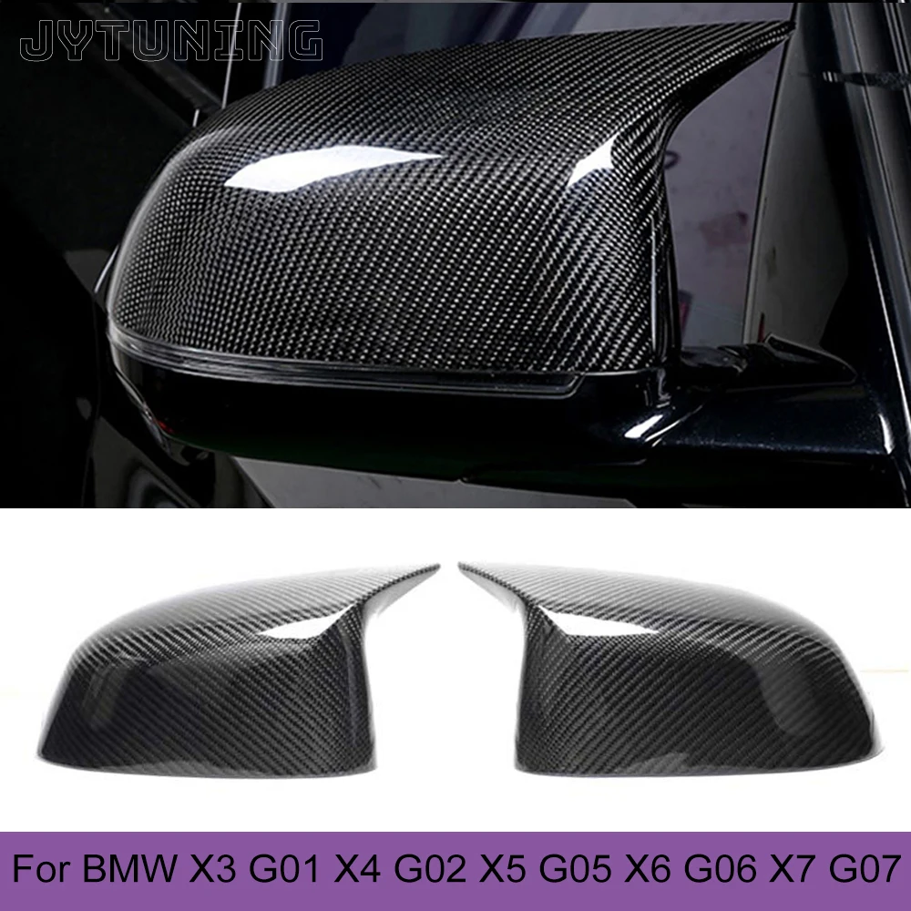 Купи Carbon Fiber / Gloss Black Car Rearview Mirror Caps Covers for BMW X3 G01 X4 G02 X5 G05 X6 G06 X7 G07 2020 Replace Mirror Covers за 4,367 рублей в магазине AliExpress