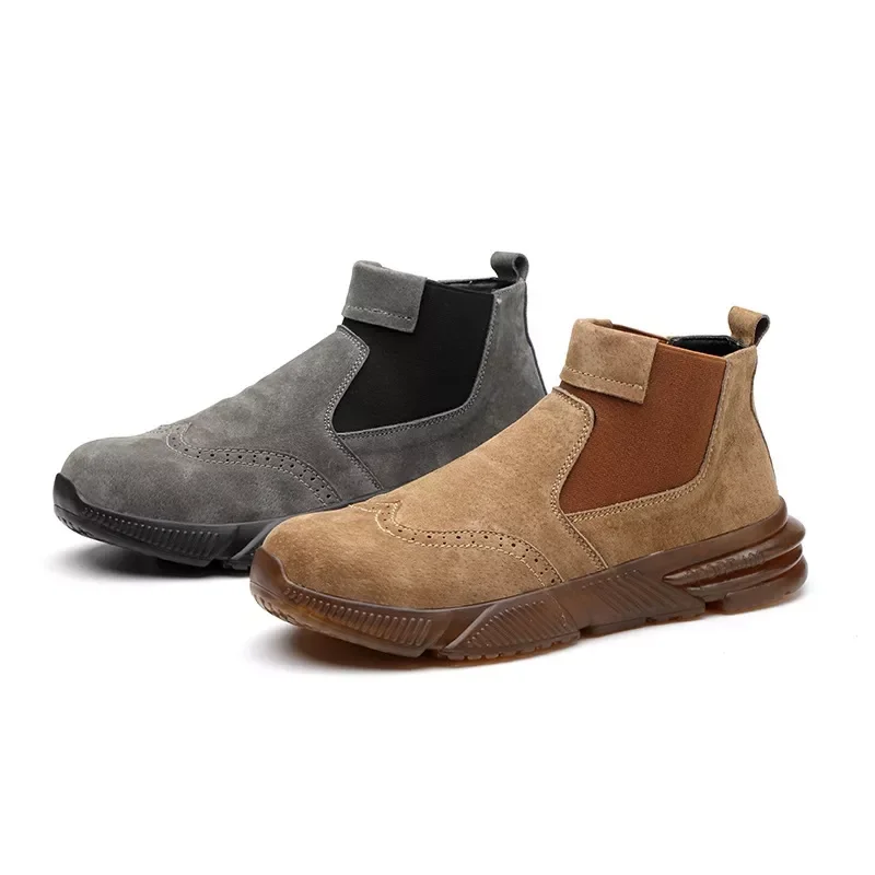 

Men Women Work Boots 2021 Outdoor Steel Toe Cow Leather Steel Toe Shoes Men Anti Slip Puncture Proof Safety Shoes Boot