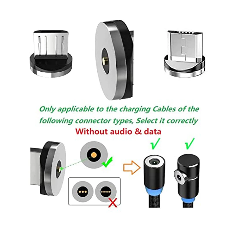 uslion 5 pcs 360 rotation magnetic tips for mobile phone replacement parts easy operate durable converter charging cable adapter free global shipping