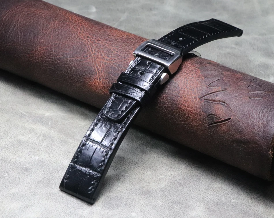 

20mm 22mm Crocodile Genuine Leather Watchbands Watch Folding buckle Band Upscale Wristband Fashion Strap Wrist Belt Bracelet