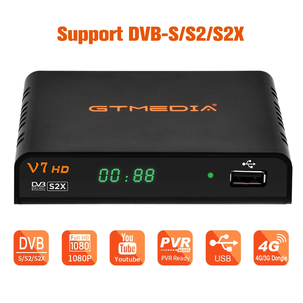 V7 HD TV Box DVB-S2 спутниковый декодер 1080P DVB-S/S2/S2X Улучшенный для стран
