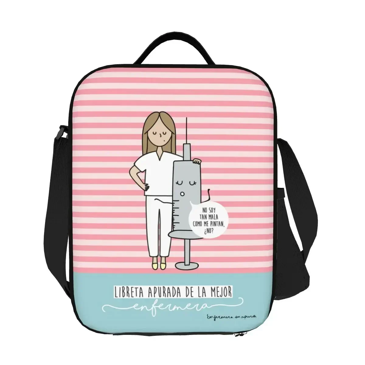 Изолированная сумка-тоут для обеда с мультяшным принтом женщин портативный