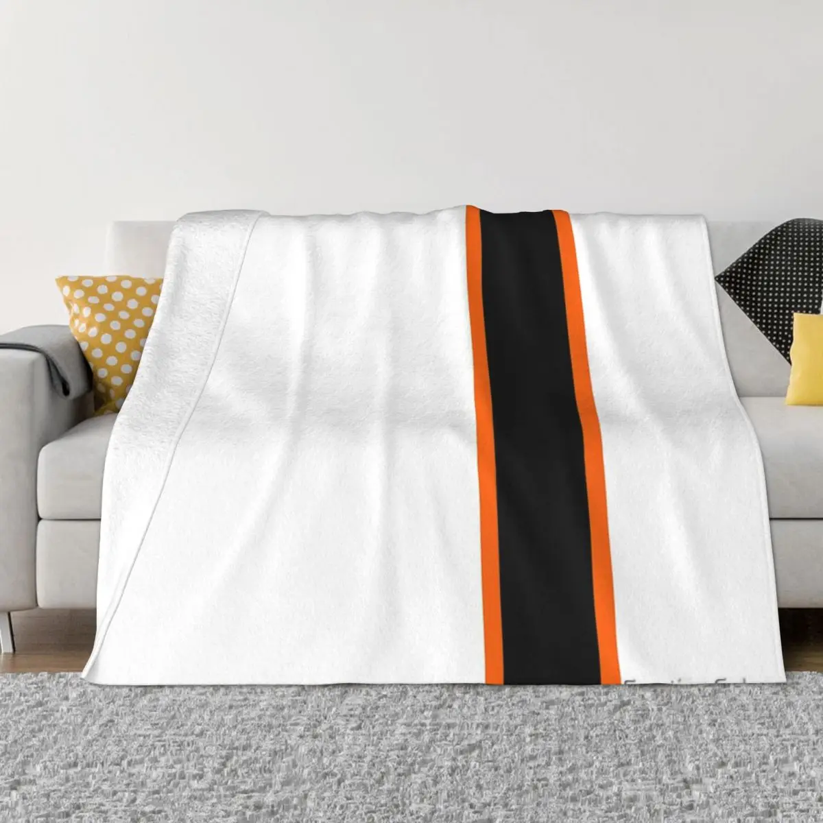 Luton Town Retro Home 1977-78 белое и оранжевое черное одеяло с решетками покрывало на кровать