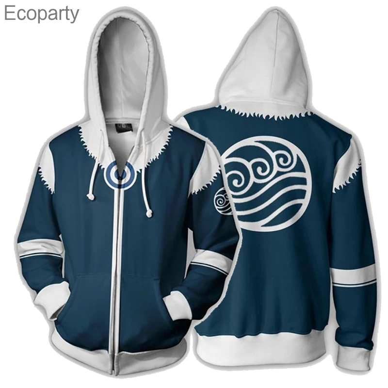 

2022 New Hot Cosplay Hoodie Zip Up Hip Hop Avatar: The Last Airbender Men Hooded Hoodie for Men Adult Spring Autumn Sportswear20