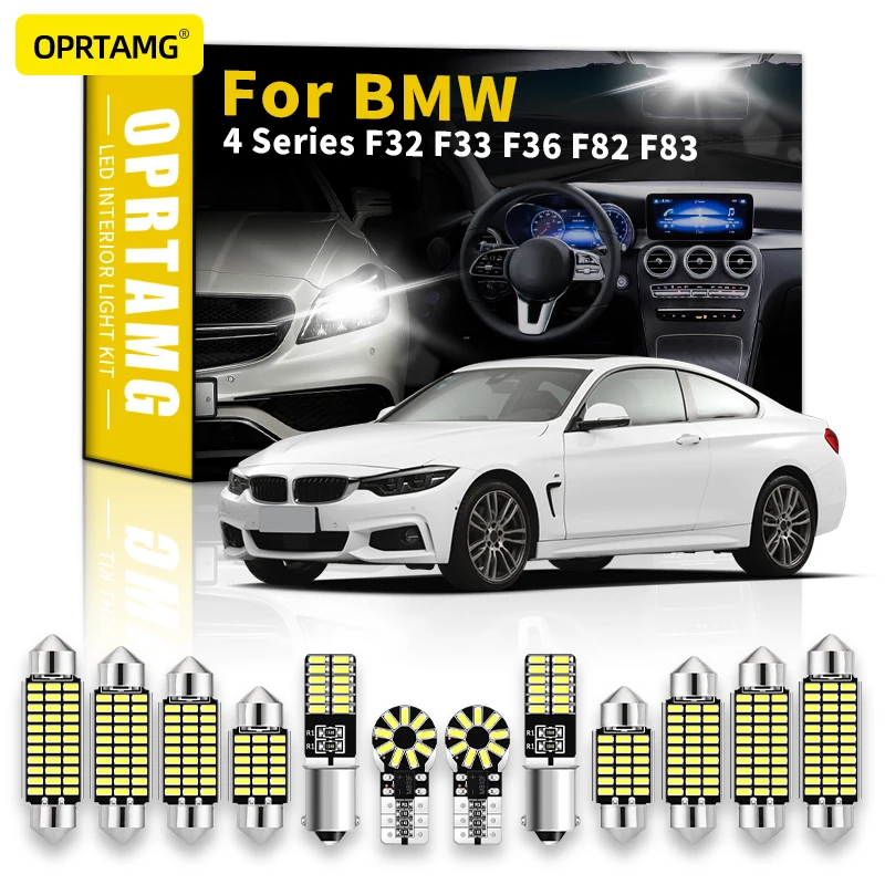 

OPRTAMG Car LED Interior Reading Light For BMW 4 Series F32 F33 F36 F82 F83 2001 2002 2003 2004 2005 Warm C5W C10W Dome Lamp