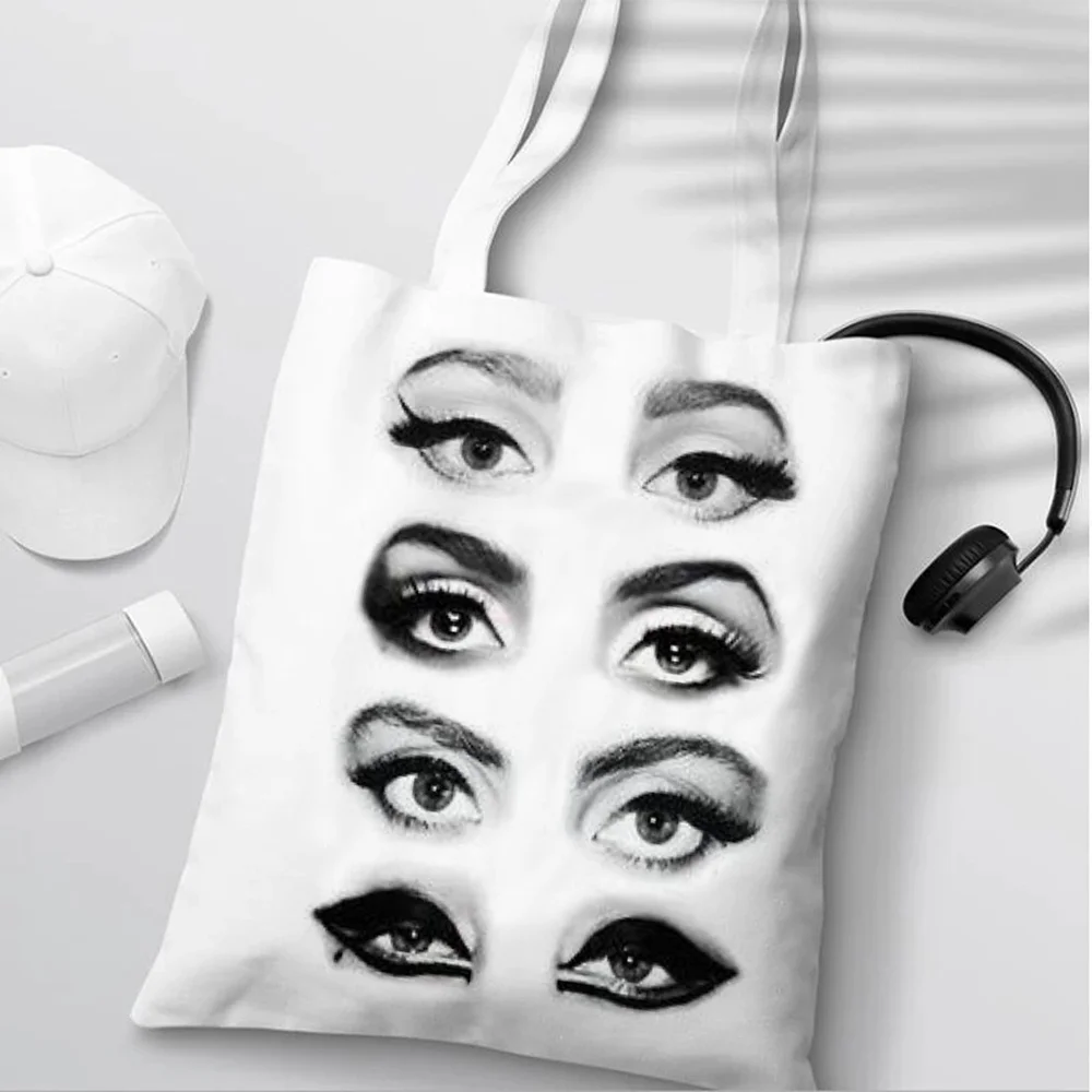 

90s aesthetic eyes shopping bag handbag jute bag bolsas de tela eco tote canvas ecologicas reciclaje bolsa compra cloth grab