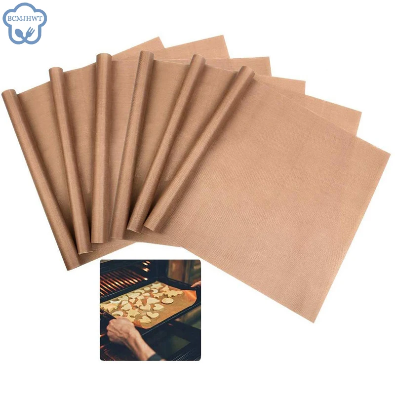 

5PCS Non Stick Heat Transfer Paper Oilcloth Pad Cooking Paper Mat Washable Oven Reusable Heat Resistant Kitchen Baking Tools