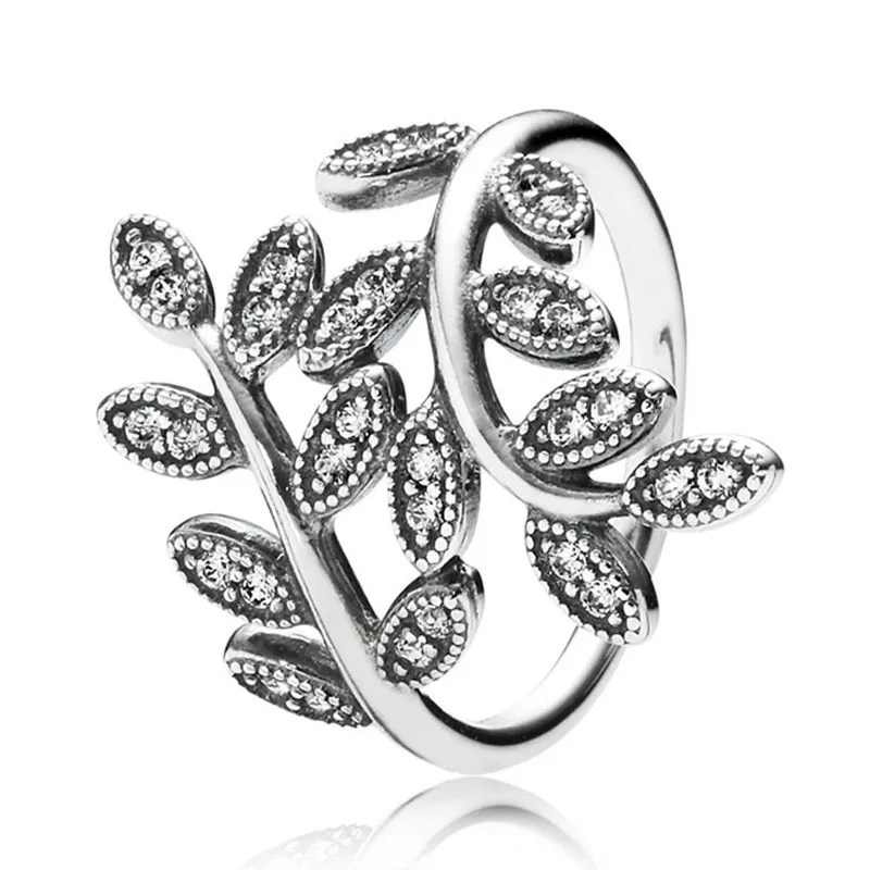 

Original Moments Sparkling Leaves Crystal Ring For Women 925 Sterling Silver Wedding Gift Fashion Jewelry