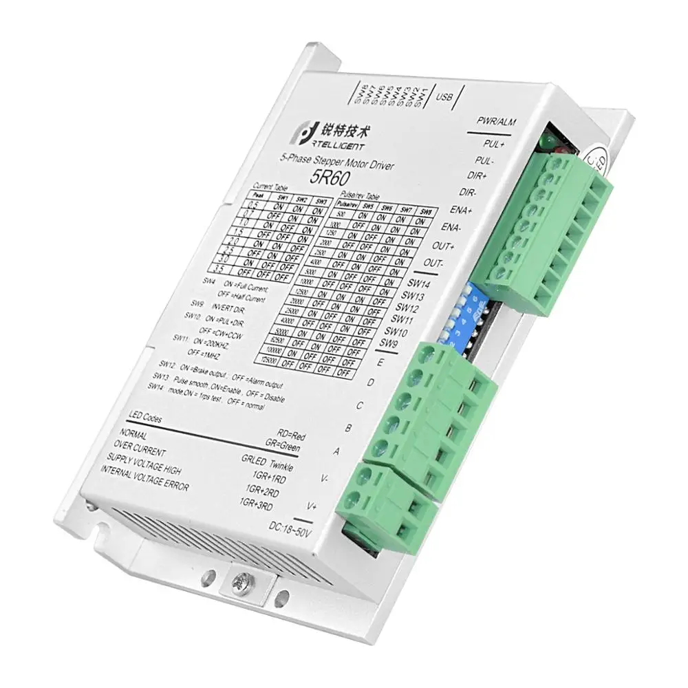 

5-фазный контроллер шагового двигателя 23/24-A 24-50 в CNC Nema, Драйвер шагового двигателя