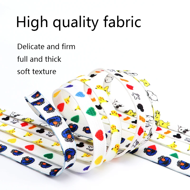 Print Cartoon Shoelace Flat Shoes Board Shoes High-top Shoe Lace Suitable for Men's Shoes Women's Shoes Lace Fashion 120/150cm